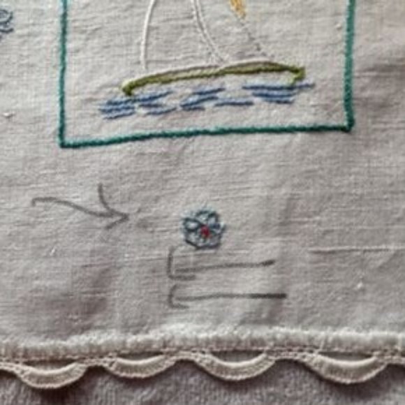20% OFF Vintage 3-Piece Hand Embroidered Sailboat Doilies – c 1950s - Picture 9 of 10